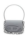 1DR Iconic Matte Leather Shoulder Bag Grey - DIESEL - BALAAN 2