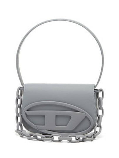 1DR Iconic Matte Leather Shoulder Bag Grey - DIESEL - BALAAN 2