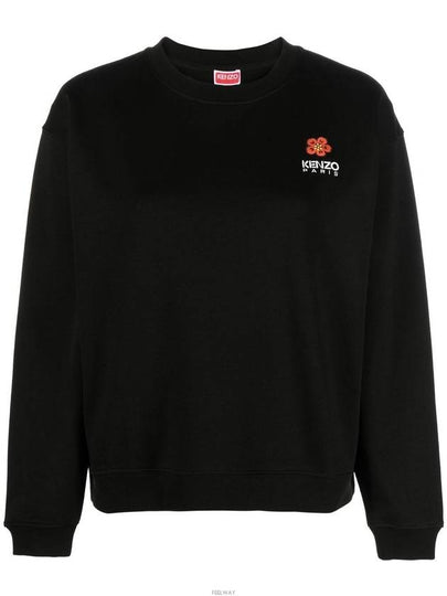 Boke Flower Embroidery Cotton Sweatshirt Black - KENZO - BALAAN 2