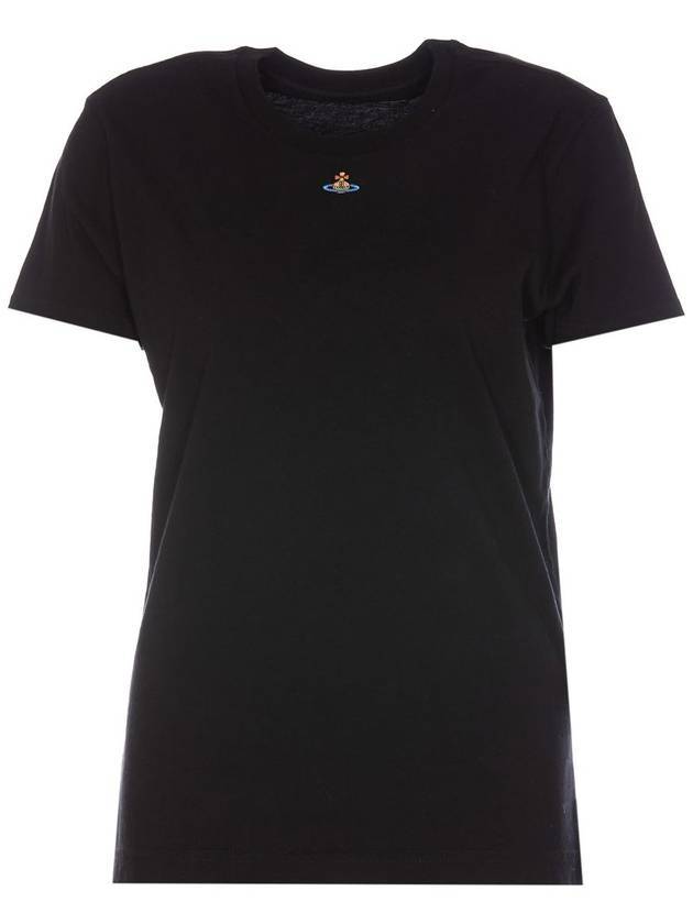Embroided ORB Peru Short Sleeve T-Shirt Black - VIVIENNE WESTWOOD - BALAAN 1