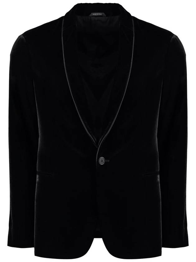 Giorgio Armani Single-Breasted Velvet Jacket - GIORGIO ARMANI - BALAAN 1