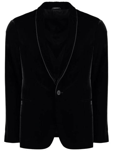 Giorgio Armani Single-Breasted Velvet Jacket - GIORGIO ARMANI - BALAAN 1