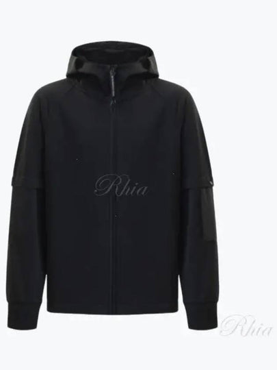 Stretch fleece mixed hooded zip up - CP COMPANY - BALAAN 2