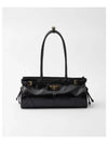 Medium Leather Tote Shoulder Bag Black - PRADA - BALAAN 2