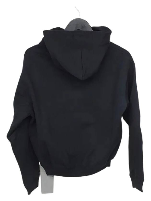 Women's Gymwear Logo Hooded Top Black - BALENCIAGA - BALAAN.