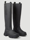 Knee High Rubber Long Boots Black - GANNI - BALAAN 3