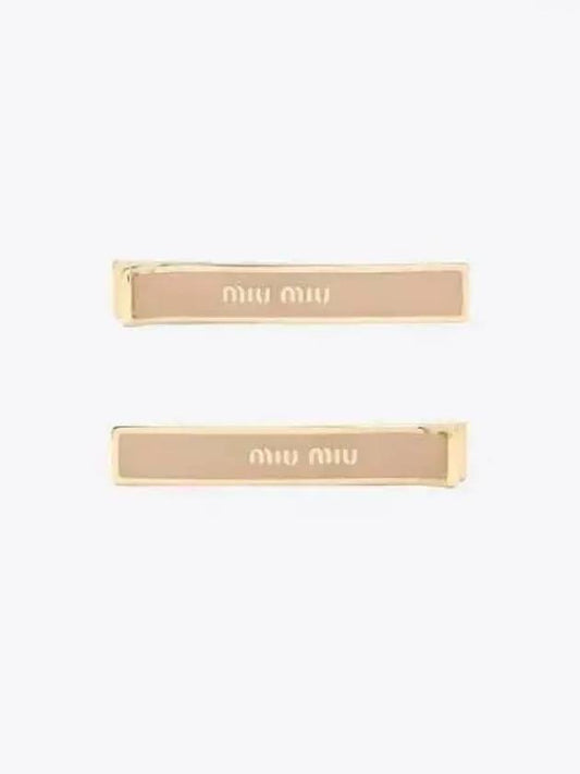 Engraved Logo Hair Pin Set Pink - MIU MIU - BALAAN 2