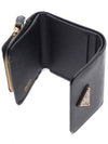 Saffiano Tri-Fold Leather Half Wallet Black - PRADA - BALAAN 7