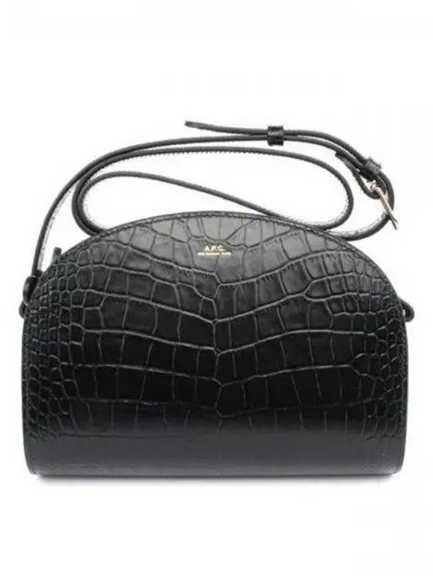 Demi Rune Half Moon Crocodile Cross Bag Black - A.P.C. - BALAAN 2