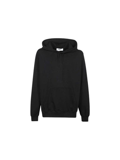 Maxi Logo Print Overfit Cotton Hoodie Black - MSGM - BALAAN 2