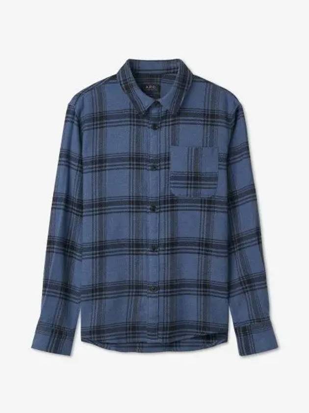 Trek Check Wool Overshirt Blue - A.P.C. - BALAAN 2