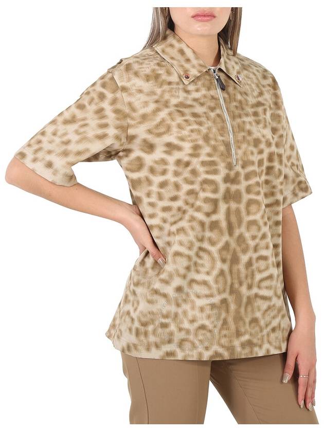 Women's Animal Print Short Sleeve Shirt Beige - BURBERRY - BALAAN 4