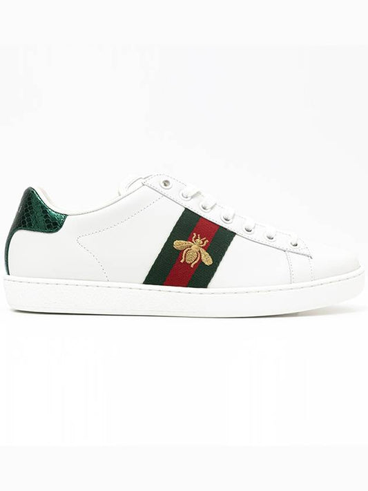 Ace Bee Embroidered Low Top Sneakers White - GUCCI - BALAAN