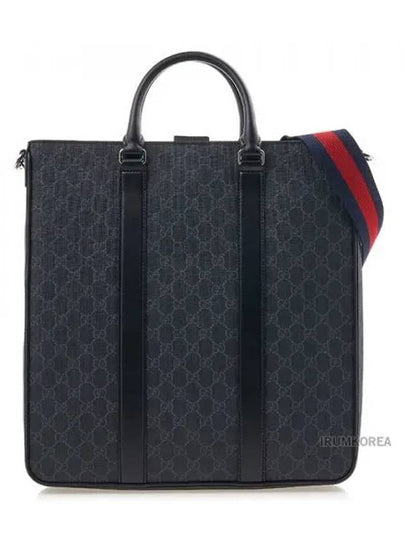 Medium GG Supreme Canvas Brief Case Black - GUCCI - BALAAN 2