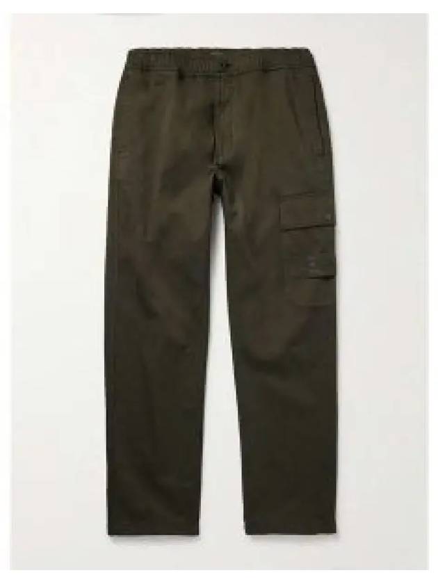 336F6 Ghost Stretch Cotton Wool Satin Cargo Straight Pants Green - STONE ISLAND - BALAAN 2