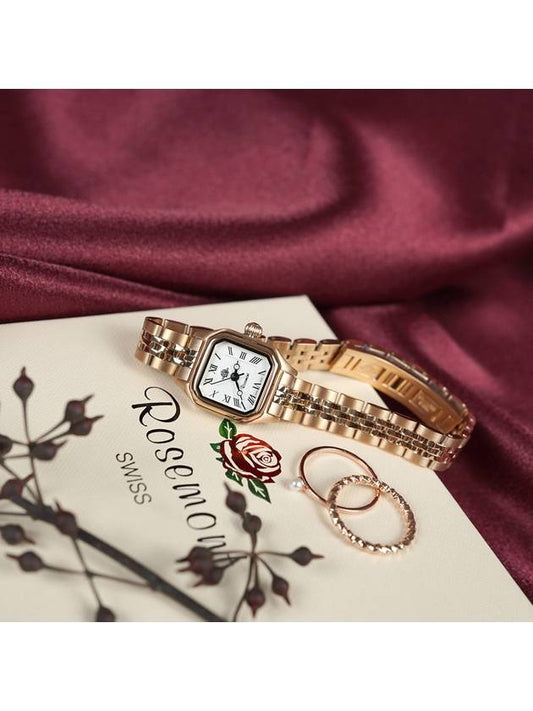 Rose gold women's watch antique touch square square - ROSEMONT - BALAAN 1