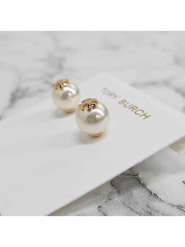 Crystal Pearl Stud Earring Gold - TORY BURCH - BALAAN 6