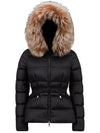 BOED logo patch quilting fur hood padding black women s 1A00095 595FE 99M TSSW - MONCLER - BALAAN 1