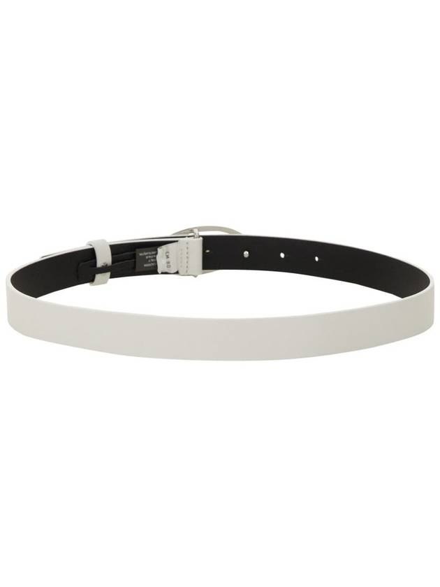 Logo Buckle Leather Belt White - DIESEL - BALAAN 2