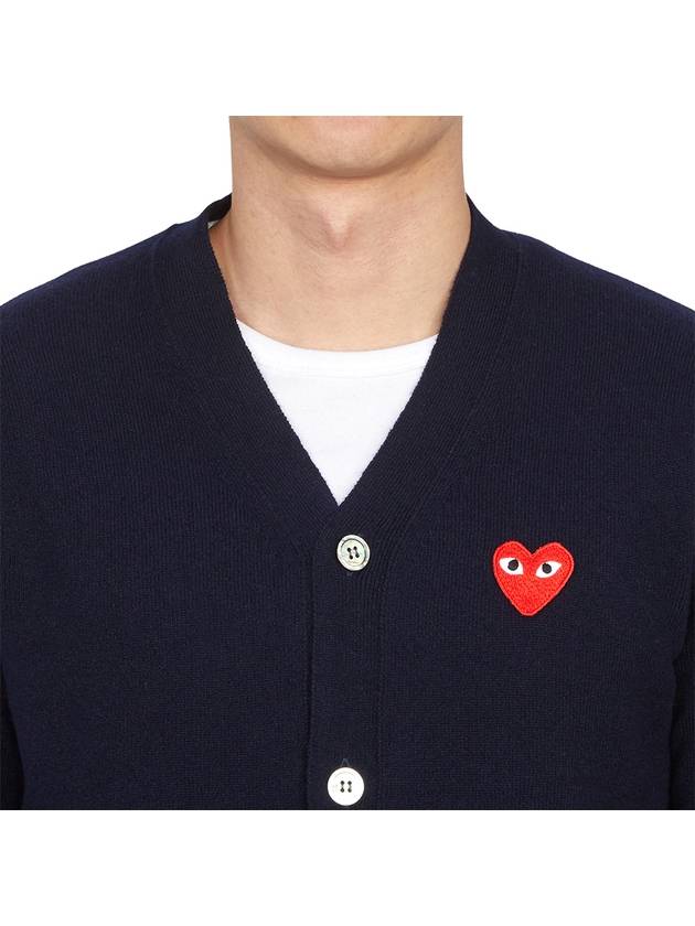 V-Neck Wool Cardigan Black - COMME DES GARCONS PLAY - BALAAN 6