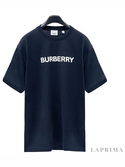 logo print short sleeve t-shirt navy - BURBERRY - BALAAN