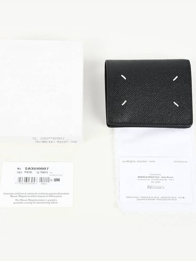 Stitch Logo Compact Bifold Half Wallet Black - MAISON MARGIELA - BALAAN 7