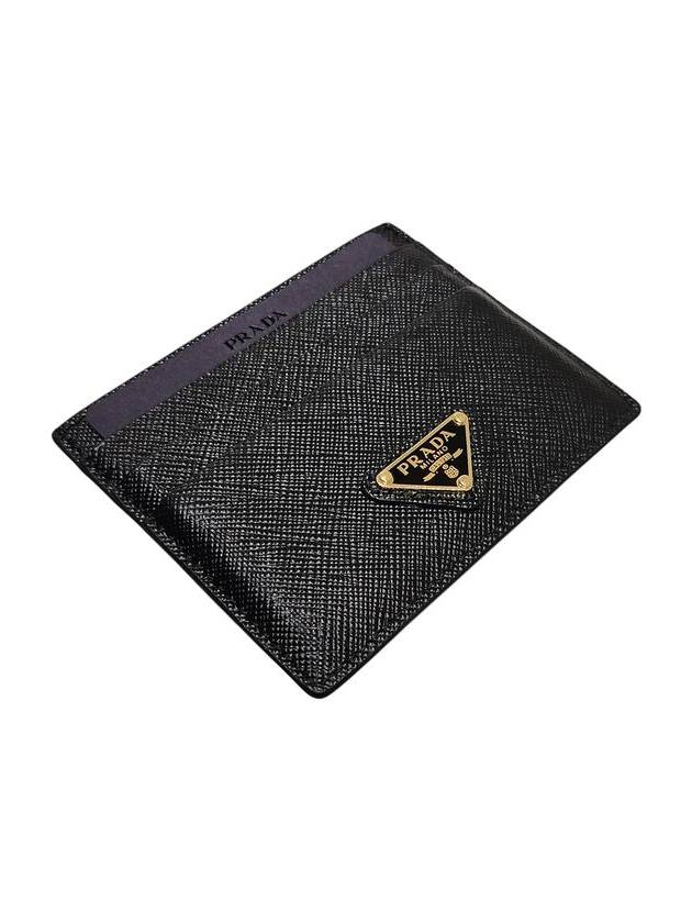 1MC025 Saffiano gold triangle logo card wallet - PRADA - BALAAN 3