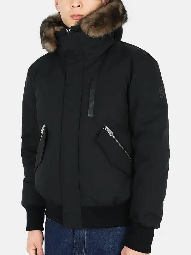 Dixon Hooded Fur Bomber Jacket Black - MACKAGE - BALAAN 3