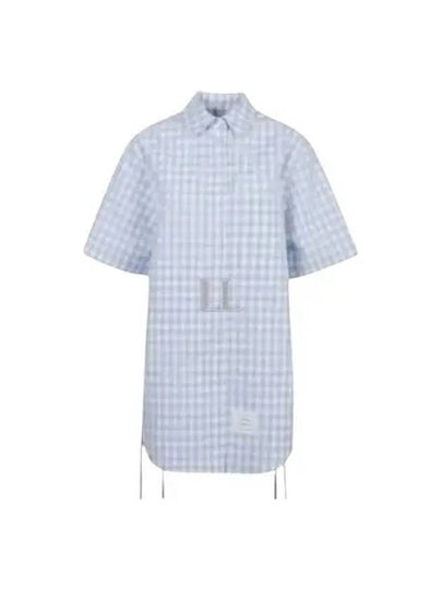 RWB Check Shirt Cotton Short Dress Blue - THOM BROWNE - BALAAN 2