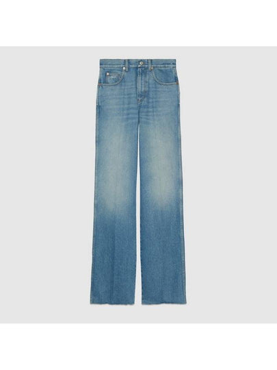 Cotton Straight Jeans Blue - GUCCI - BALAAN 2