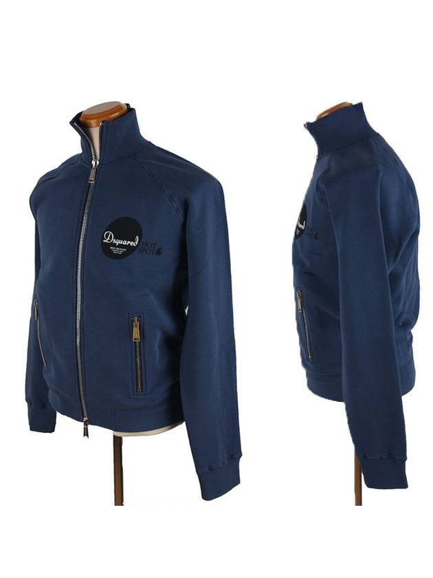 High Neck Zip Up Jacket Blue - DSQUARED2 - BALAAN 2