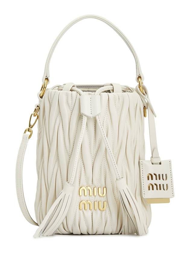 Matelasse Nappa Leather Bucket Bag White - MIU MIU - BALAAN 2