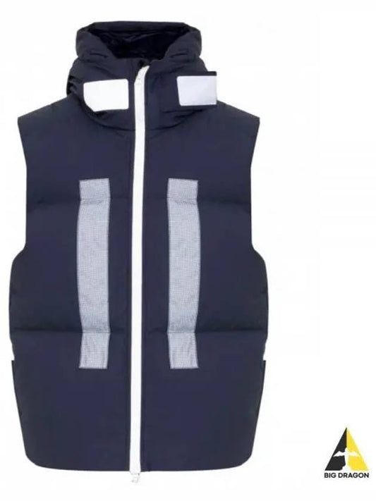 Marina Back Logo Print Vest Navy - STONE ISLAND - BALAAN 2