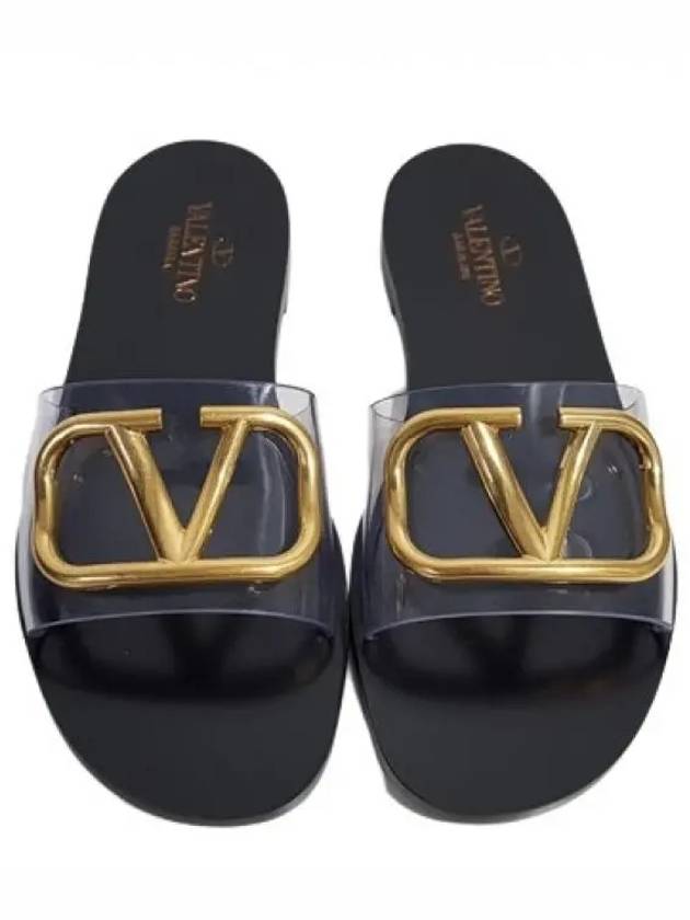 S0L42 ECG 0NO V logo sandals black - VALENTINO - BALAAN 3