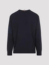 4 Bar Armband Tonal Long Sleeve T-Shirt Navy - THOM BROWNE - BALAAN 3