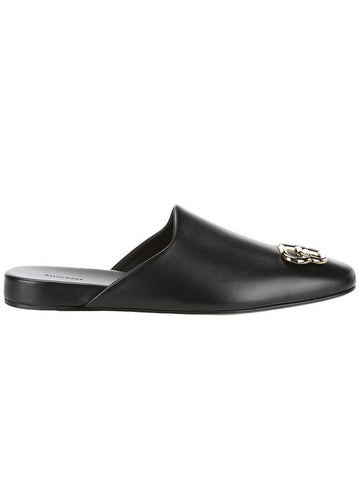 Women's Cozy BB Logo Slippers Mule Black - BALENCIAGA - BALAAN.