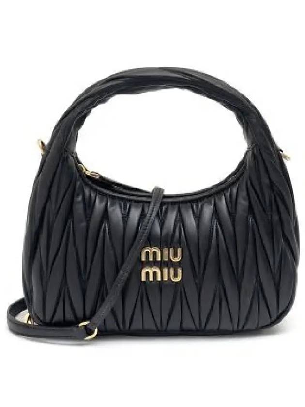 Wander Materasse Nappa Leather Mini Hobo Tote Bag Black - MIU MIU - BALAAN 2