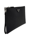 Saffiano Leather Clutch Bag Black - PRADA - BALAAN 4