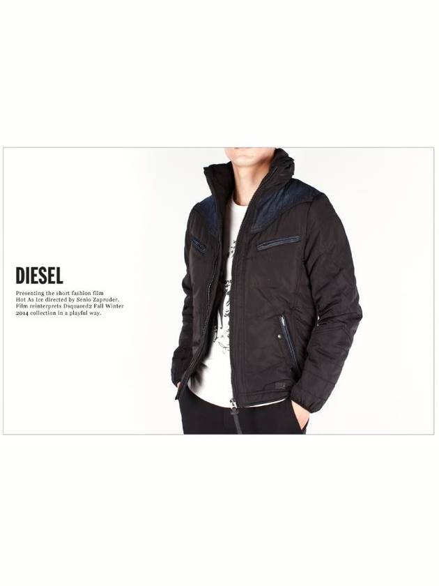 Men WENNO Down Jacket Black 900 - DIESEL - BALAAN 3