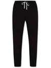 Men's Double Jersey Cotton Track Pants Black - EMPORIO ARMANI - BALAAN 1