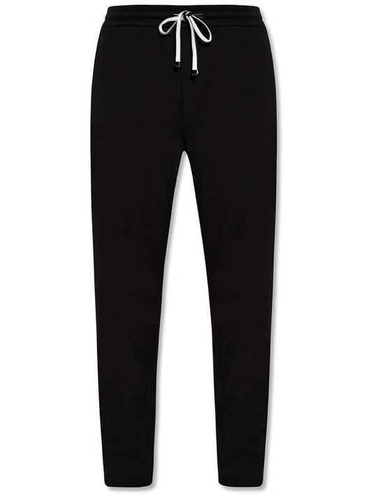 Men's Double Jersey Cotton Track Pants Black - EMPORIO ARMANI - BALAAN 1