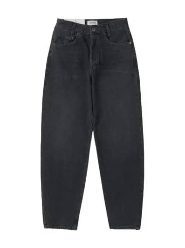 A Goldie Tapered High Rise Baggy Denim Pants Black - AGOLDE - BALAAN 1