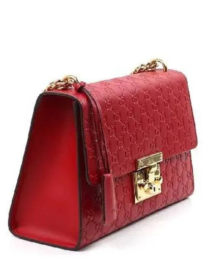 409486 Red Shima Leather Paddle Lock Medium Chain Shoulder Bag - GUCCI - BALAAN 2