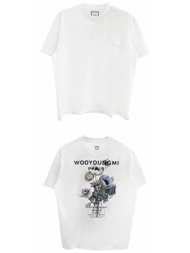 Flower Print Back Logo Short Sleeve T-Shirt White - WOOYOUNGMI - BALAAN 5