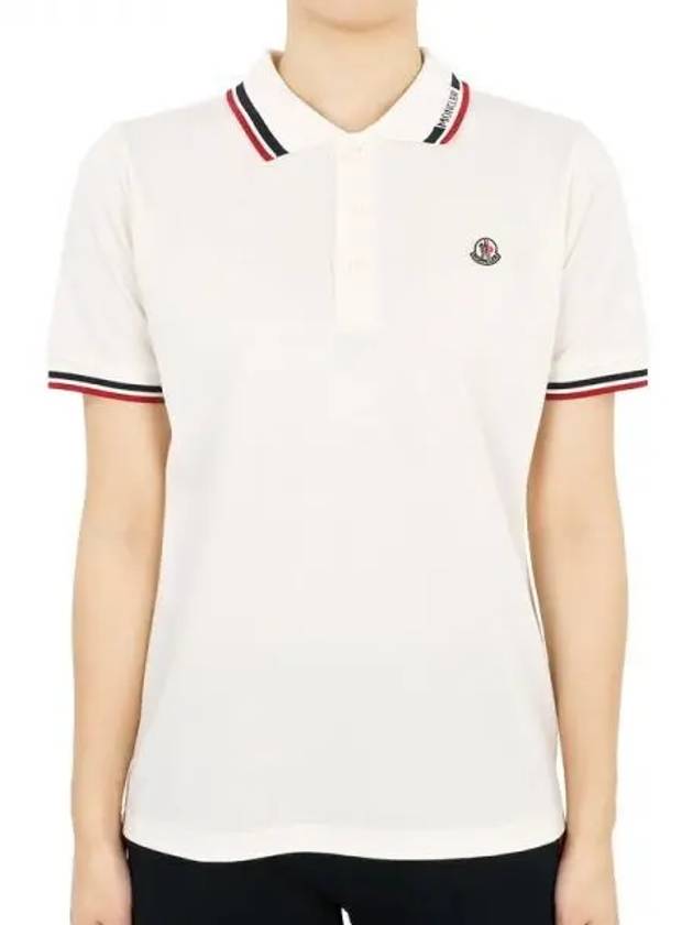 Kids Logo Patch Polo Short Sleeve T Shirt White - MONCLER - BALAAN 2