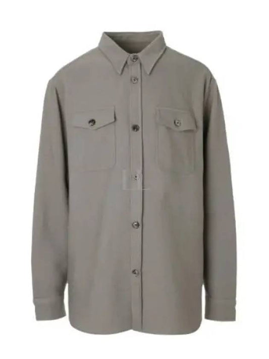 Chest Pocket Wool Shirt Jacket Grey - AMI - BALAAN 2