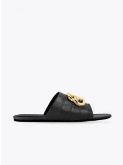 Gold BB Logo Oval Slippers Black - BALENCIAGA - BALAAN 2