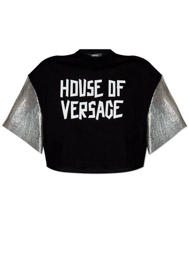 Versace Short Oversize T-shirt, Women's, Black - VERSACE - BALAAN 1