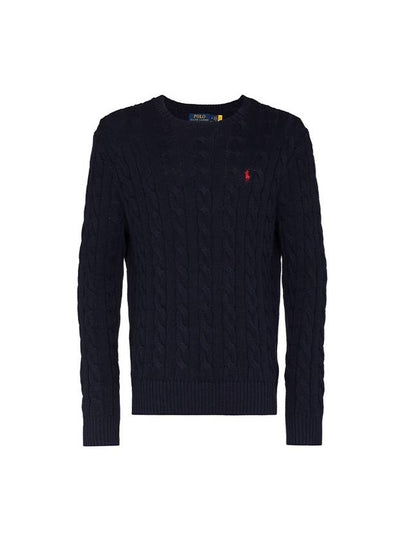 Embroidery Logo Cable Knit Top Navy - POLO RALPH LAUREN - BALAAN 2