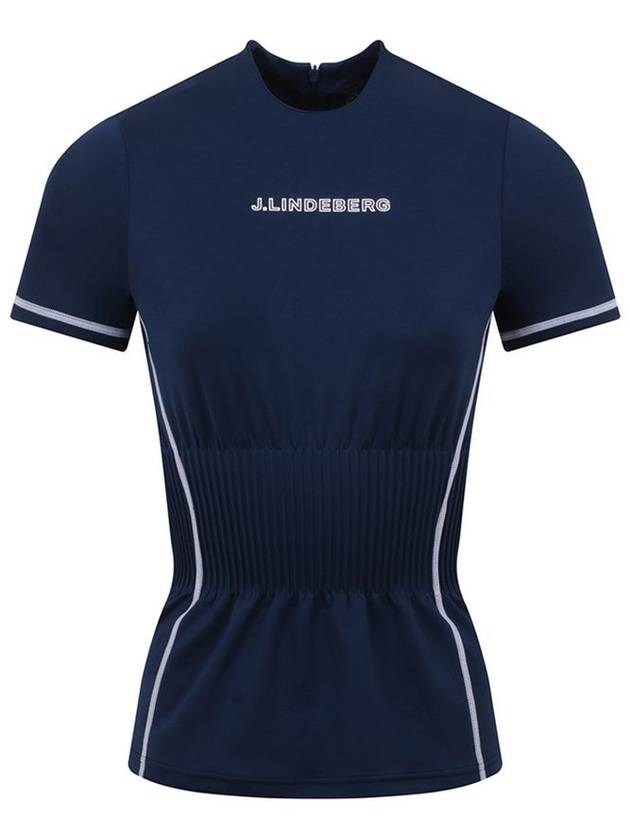 KIM waist banding slim fit t shirt navy GWJT06437 6855 - J.LINDEBERG - BALAAN 1